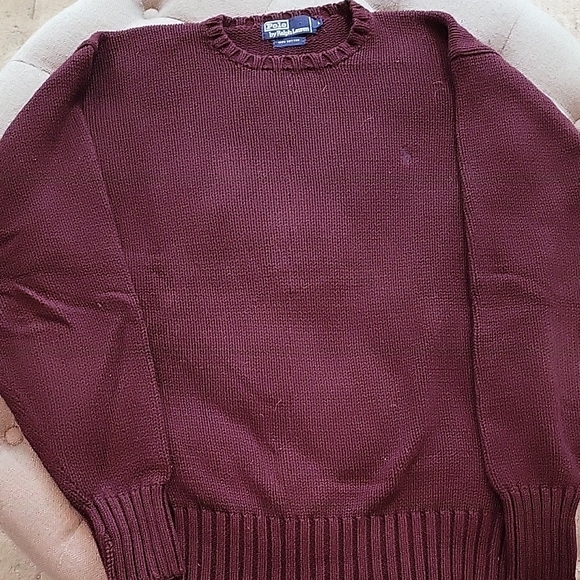 Ralph Lauren Men's Deep Burgundy Crewneck Sweater - Picture 1 of 3